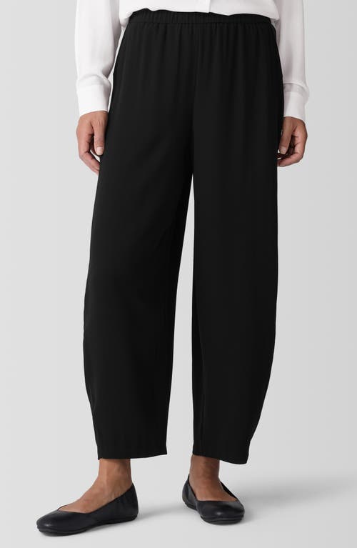 Eileen Fisher Silk Georgette Crepe Lantern Pant In Black In Black