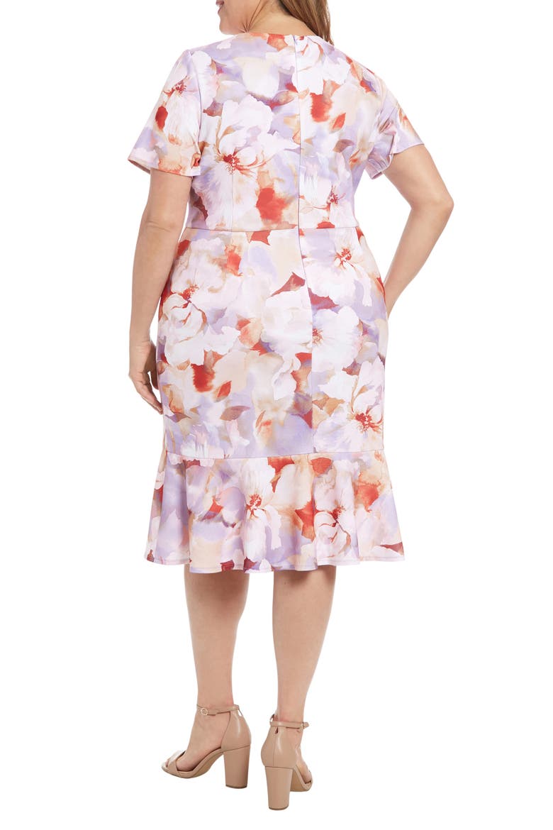 Short Sleeve Twist Front Midi Dress, Alternate, color, LAVENDAR
