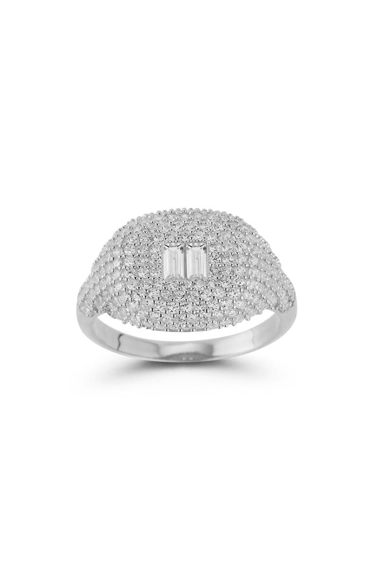 Pavé Signet Ring, Alternate, color, SILVER