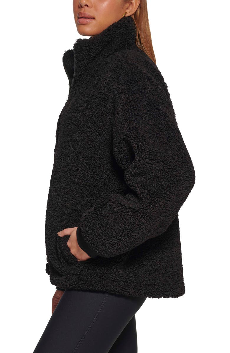 Levi's Zip Front Teddy Jacket, Alternate, color, Black