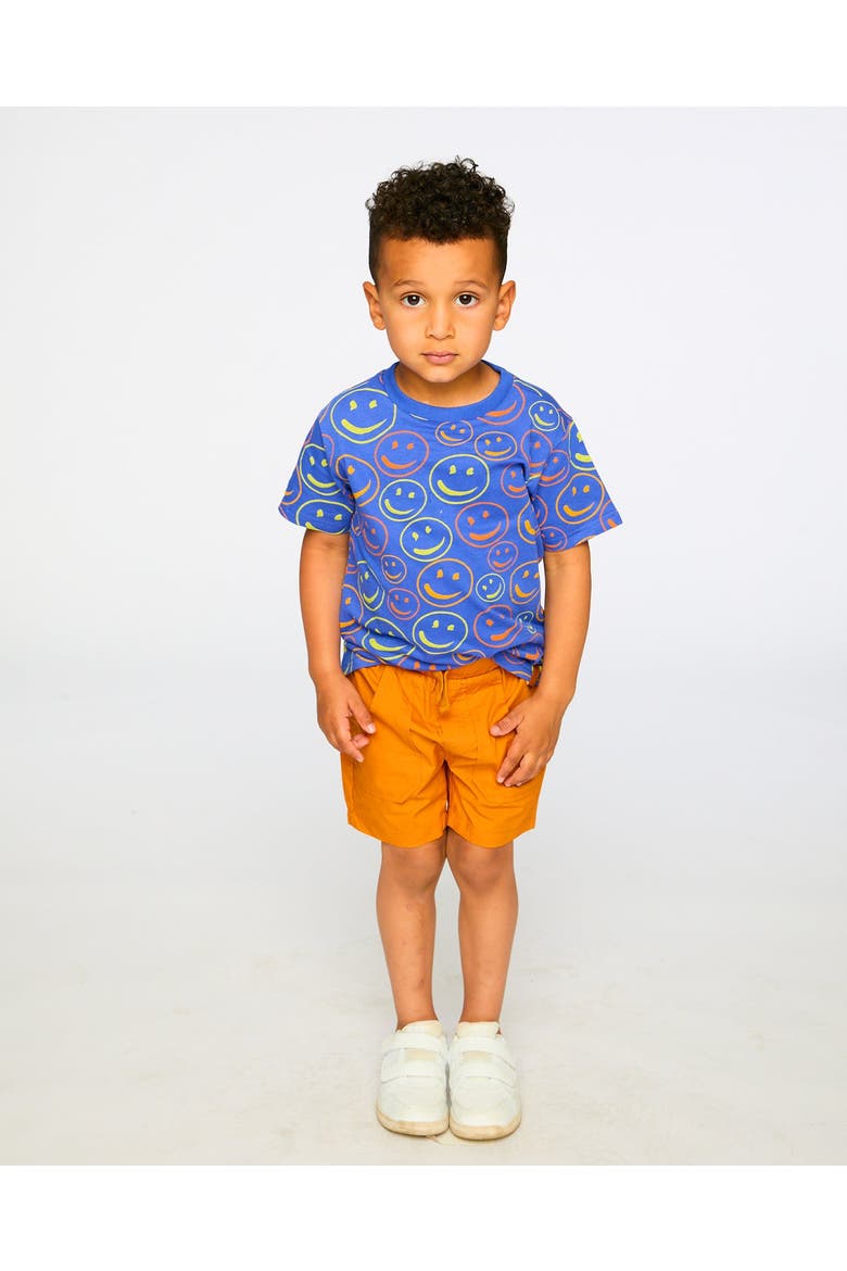 Organic Cotton Jersey Smiley T-Shirt, Alternate, color, Blue Smiley Print