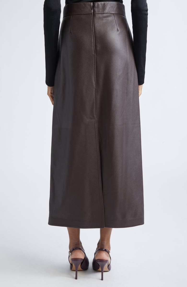 FERRAGAMO Leather Maxi Skirt, Alternate, color, Expresso
