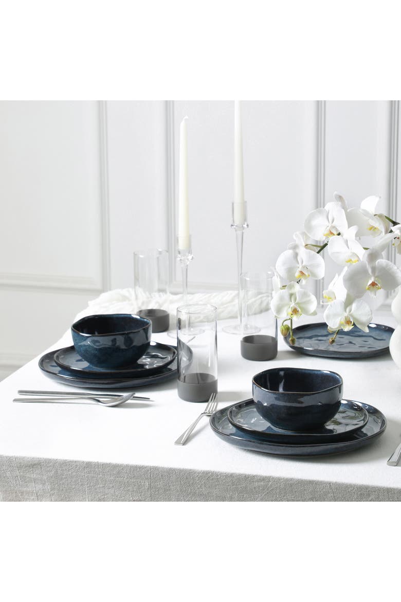 Mirella Stoneware 16-Piece Dinnerware Set with Glasses, Alternate, color, Blue