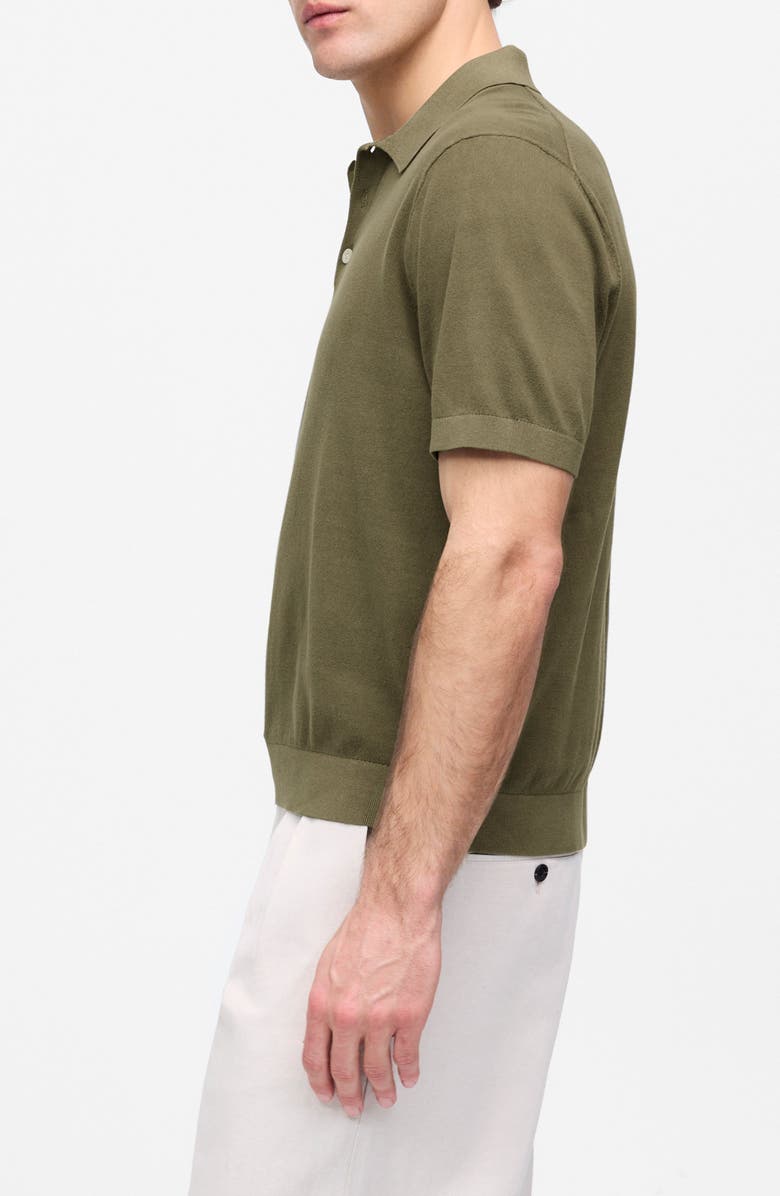 Madewell Garment Dyed Three Button Polo Sweater, Alternate, color, Pressed Sage