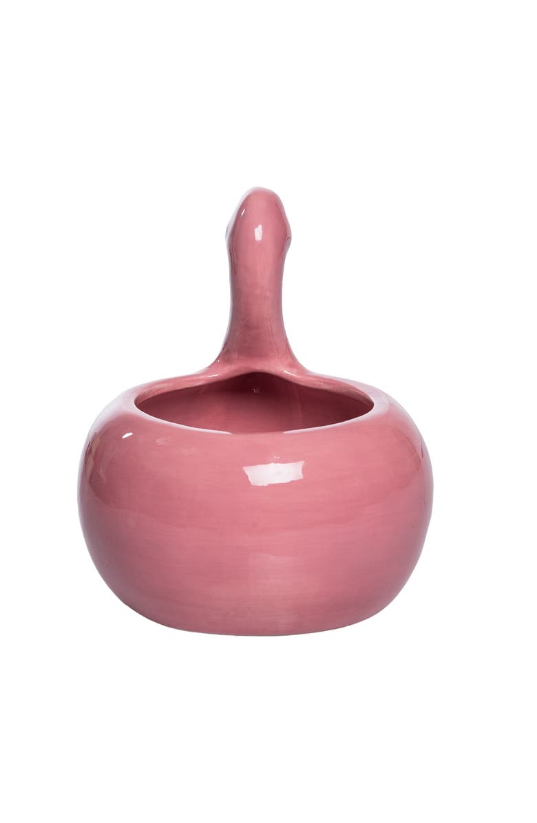 Transpac Dolomite Flamingo Floatie Planter Pink and Black for Spring Garden Decor, Alternate, color, Pink