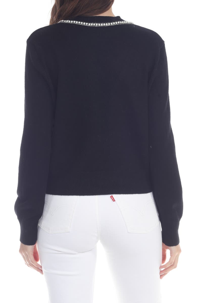 RAIN AND ROSE Faux Pearl Embellished Cardigan, Alternate, color, 