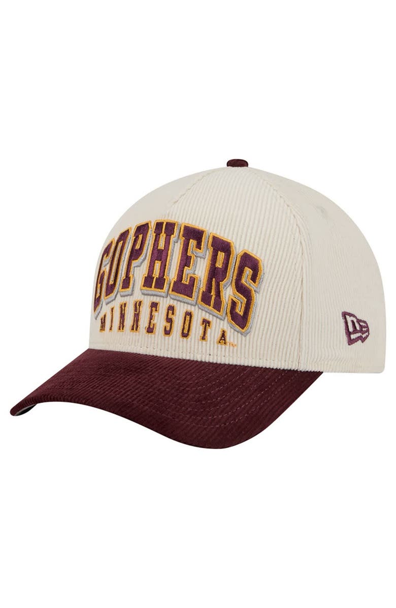 New Era Men's New Era Maroon/Cream Minnesota Golden Gophers Arch Two-Tone Corduroy 9FORTY A-Frame Adjustable Hat, Main, color, Maroon