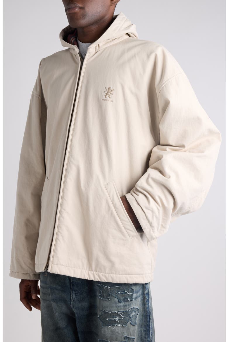 Cotton Blend Hooded Jacket, Alternate, color, 9710 LIGHT BEIGE