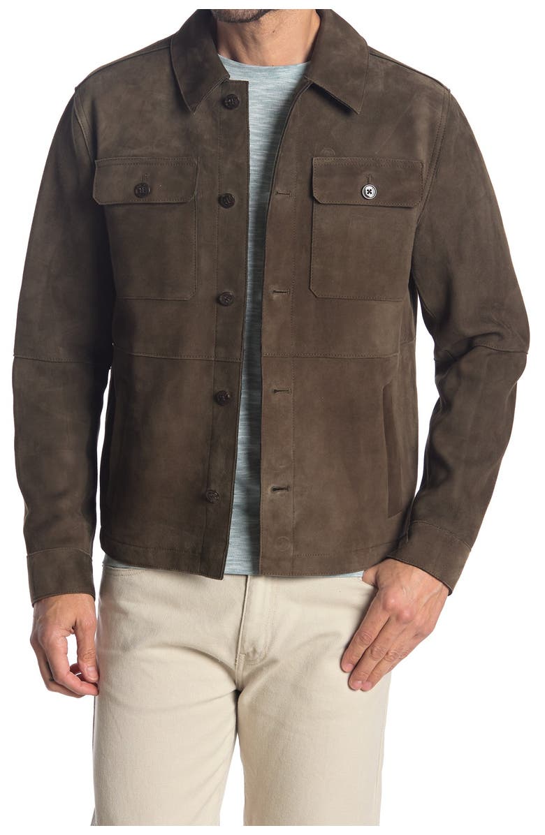 Michael Kors Suede Shirt Jacket, Main, color,