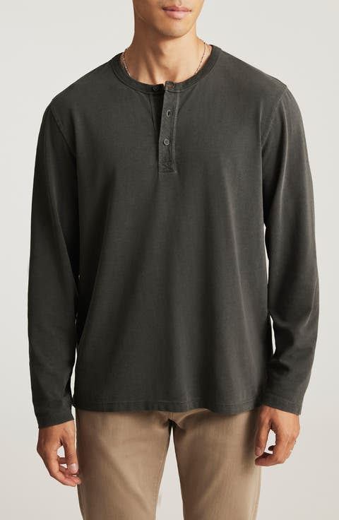 Long Sleeve Cotton Blend Henley