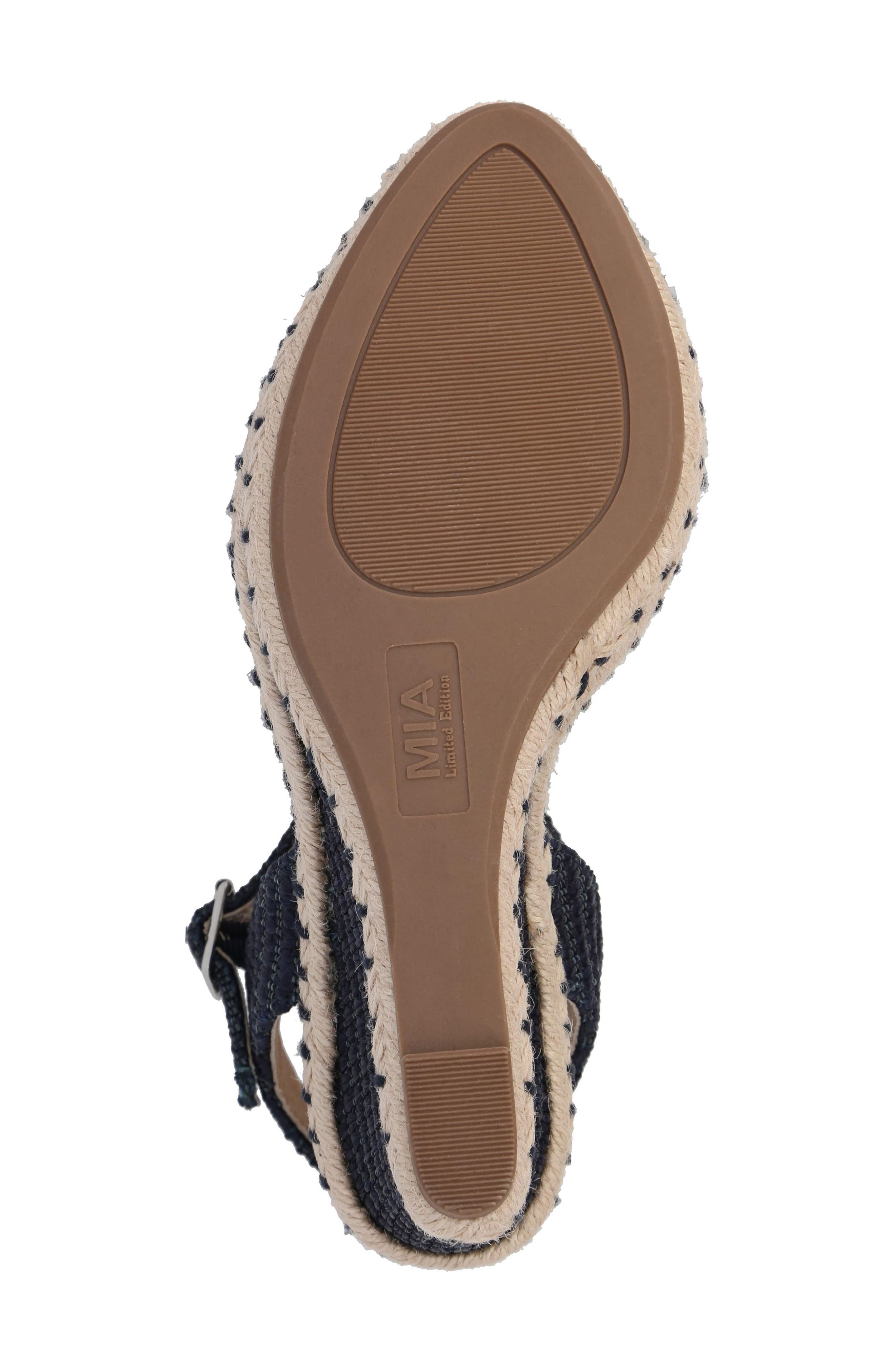 MIA Milazzo Platform Wedge, Alternate, color, Navy Raffia