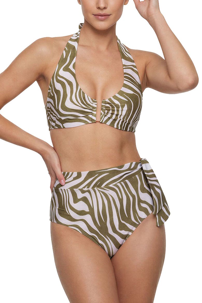 Shana U-Bar Halter Bikini Top, Alternate, color, Serengeti