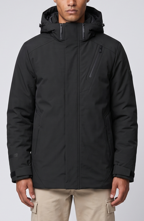 Hooded Microfiber Jacket with Heat-Sealed Pockets