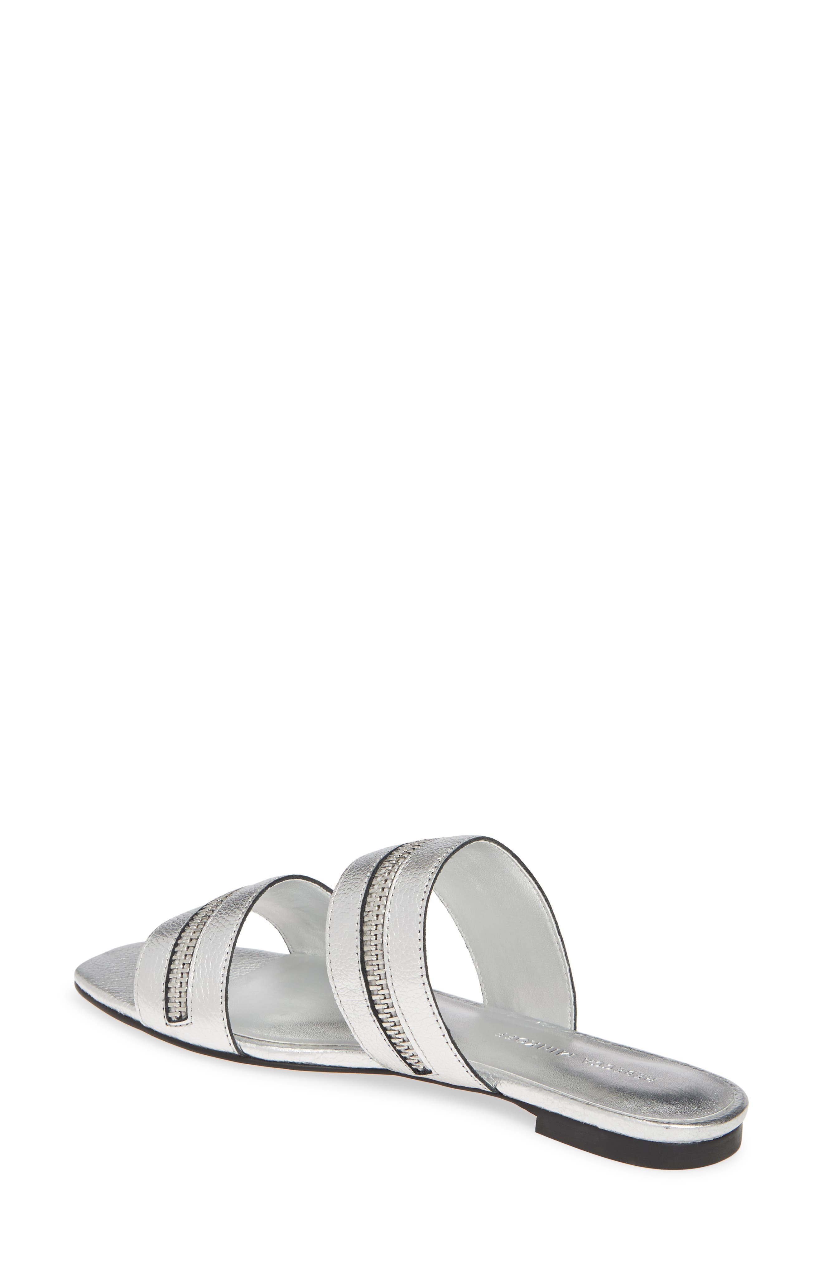 Marciann Slide Sandal, Alternate, color, SILVER LEATHER
