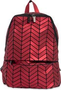 PATRIZIA LUCA Chevron Faux Leather Backpack