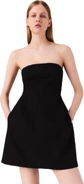 maje Mini strapless linen dress