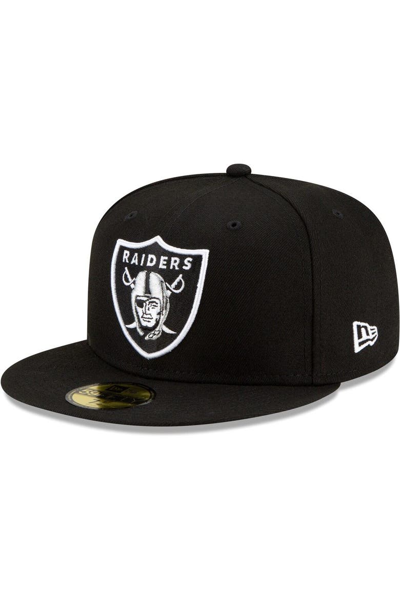 Men's New Era Black Las Vegas Raiders 2001 Pro Bowl Patch Up 59FIFTY Fitted Hat, Alternate, color, Black