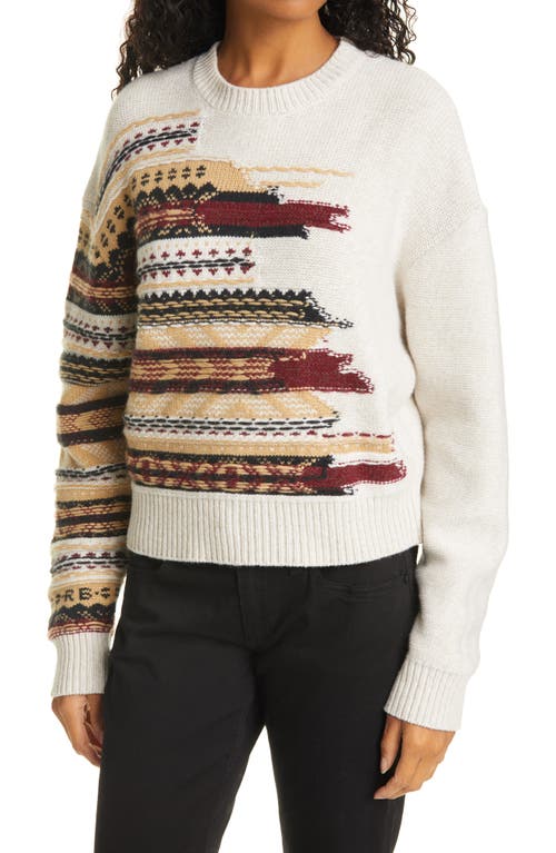 Rag & Bone Annalise Crewneck Wool Blend Sweater In White