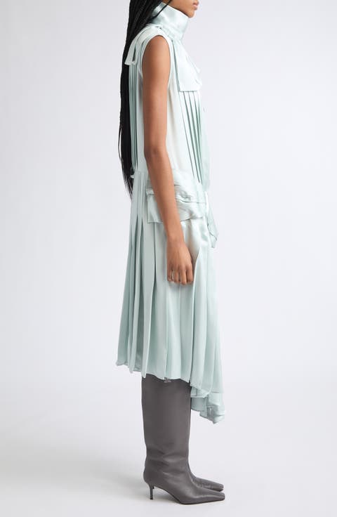 Devyn Silk Blend Satin Bow Midi Dress