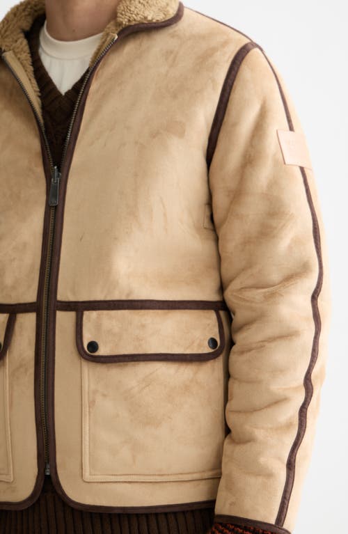 Scotch & Soda Reversible Faux Shearling Coat In Brown