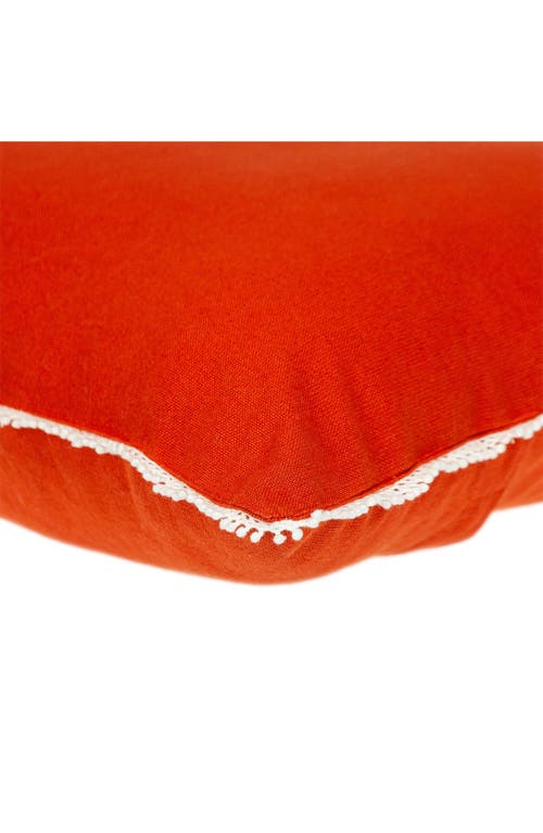 Parkland Collection Crochet Dot Throw Pillow In Red