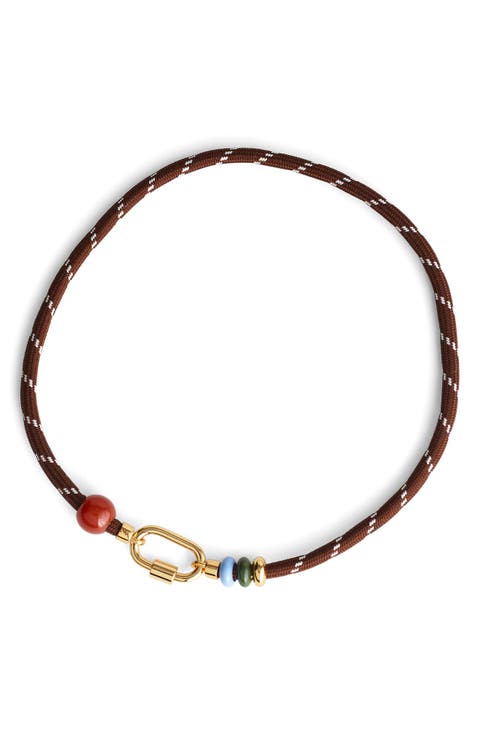 Semiprecious Carabiner Paracord Necklace