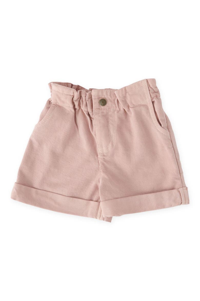 Kids' Denim Paperbag Shorts, Main, color, PEONY