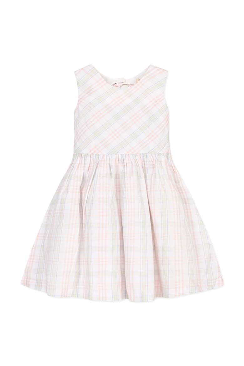 Kids' Organic Stretch Poplin Button Back Party Dress, Main, color, Chateau Plaid