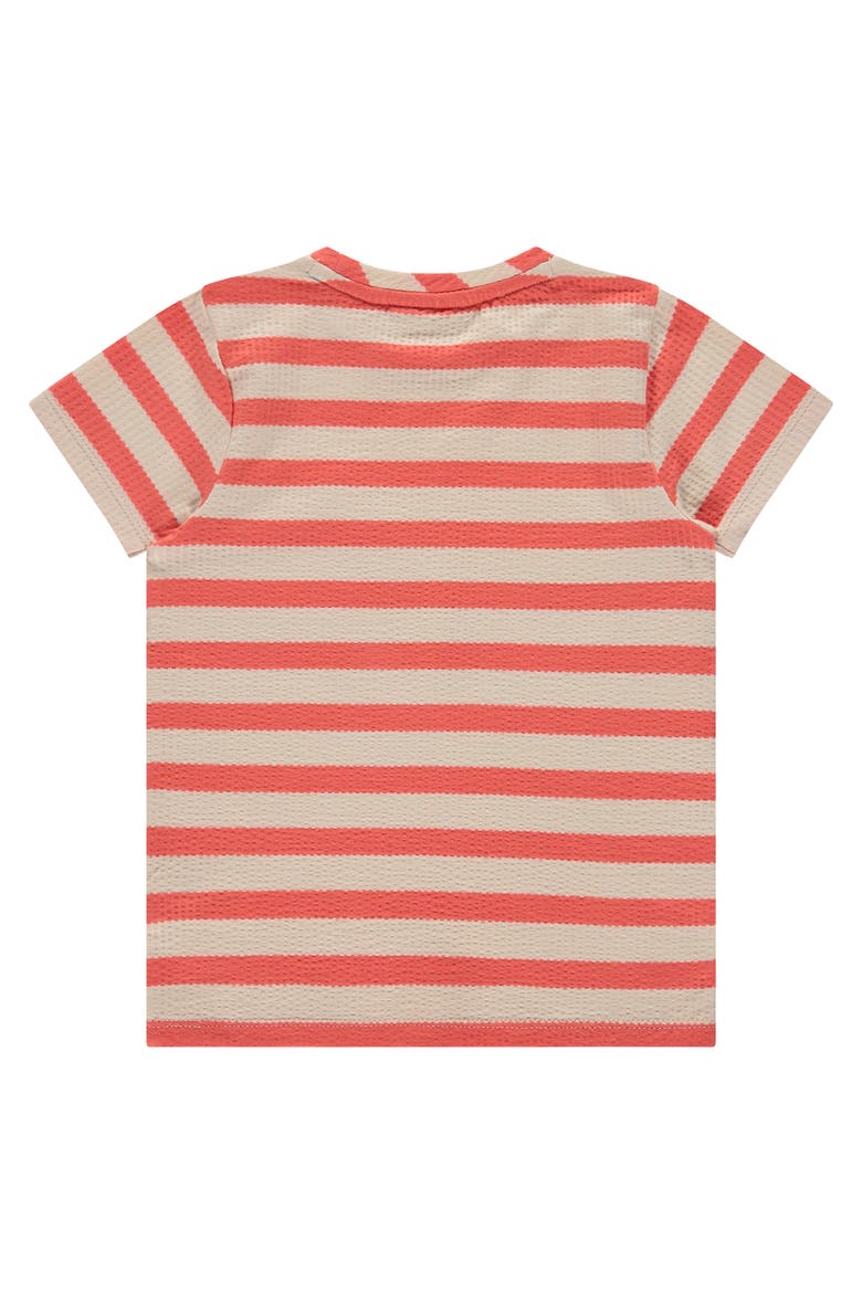 Textured Striped Short Sleeve T-Shirt, Alternate, color, Grapefruit
