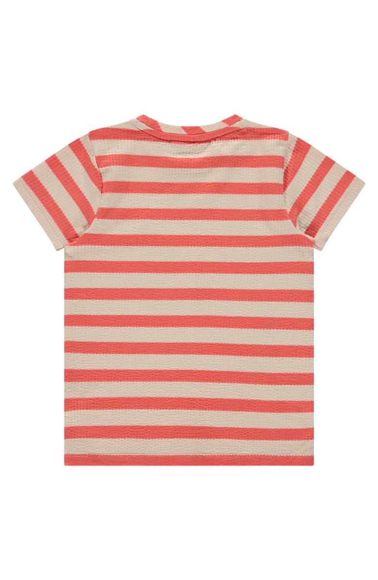 Stains and Stories by Babyface Textured Striped Short Sleeve T-Shirt, Alternate, color, Grapefruit