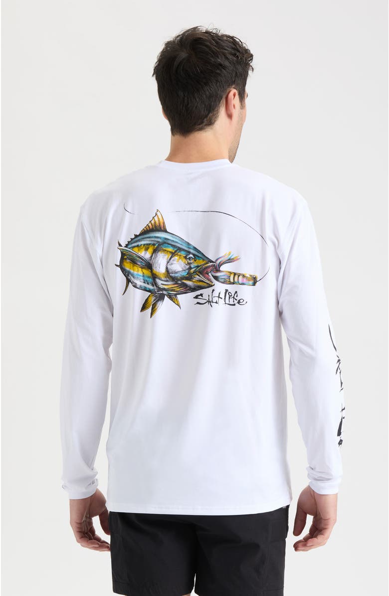 Salt Life Big Tuna Long Sleeve Performance Tee, Alternate, color, White