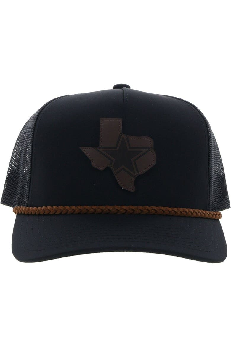 Men's HOOey Black Dallas Cowboys State Patch Trucker Snapback Hat, Alternate, color, Black