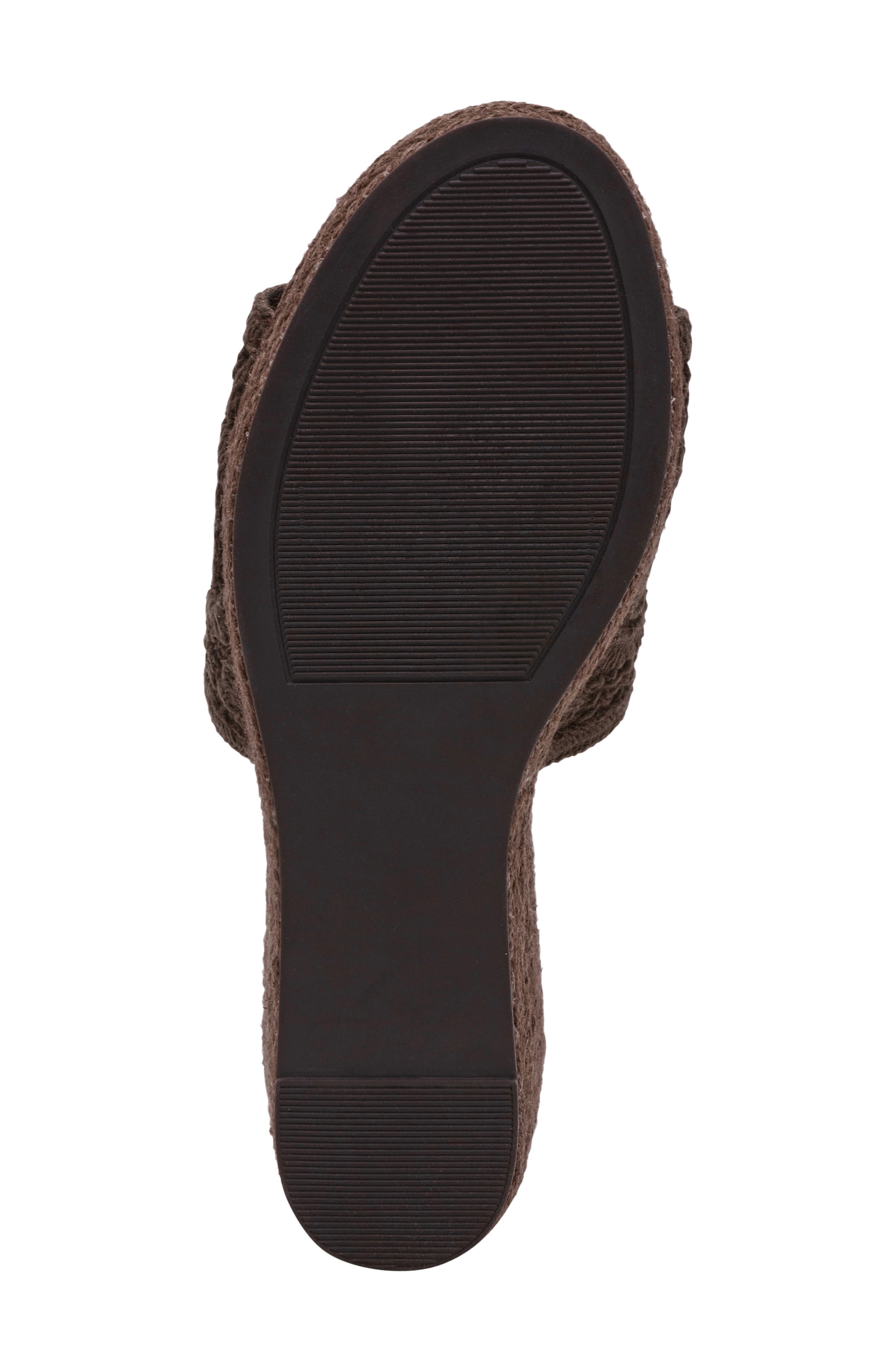 Anne Klein Effy Espadrille Slide Sandal, Alternate, color, Chocolate Brown Crochet