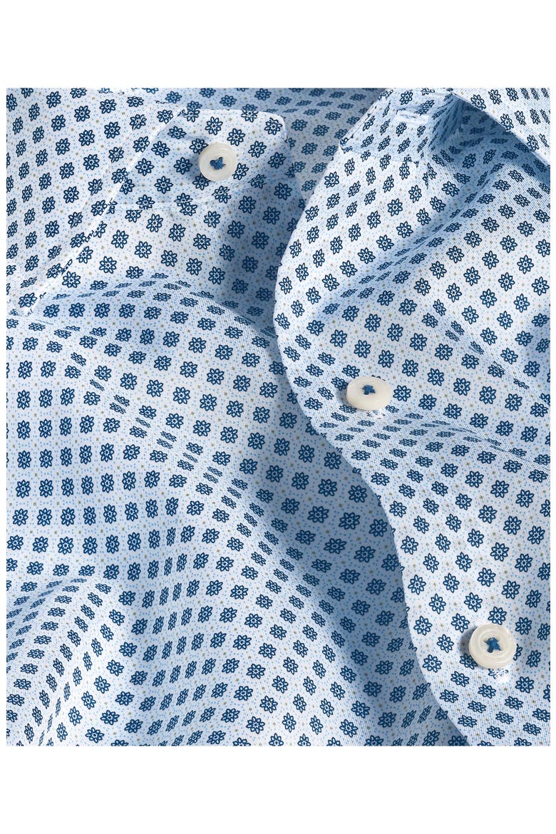 Floral Print Short Sleeve Shirt, Alternate, color, WHITE/ NAVY