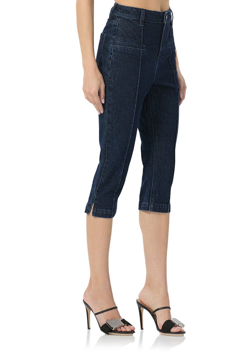 AFRM Pixie Pintuck Capri Jeans, Alternate, color, Rinse Dark Wash