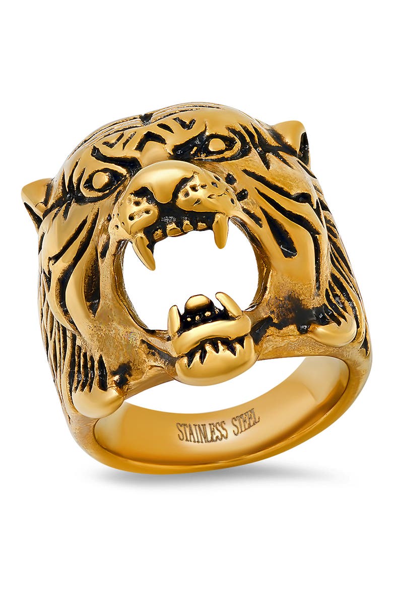 Tiger's Head Ring, Main, color, YELLOW