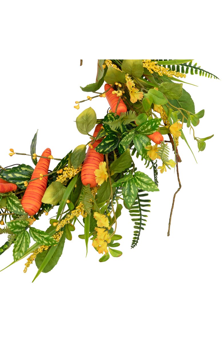 Northlight Floral Easter Artificial Wreath with Spring Carrots - 22", Alternate, color, Orange
