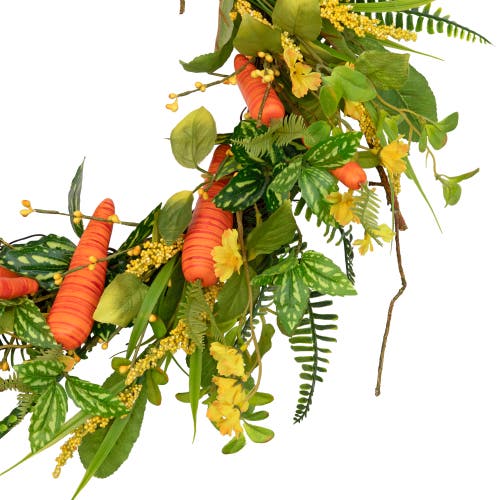 Northlight Floral Easter Artificial Wreath With Spring Carrots In Orange