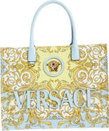 Versace Large La Medusa Print Canvas Tote