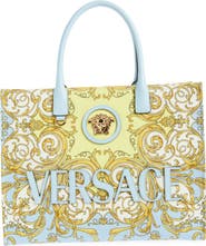 Versace Large La Medusa Print Canvas Tote