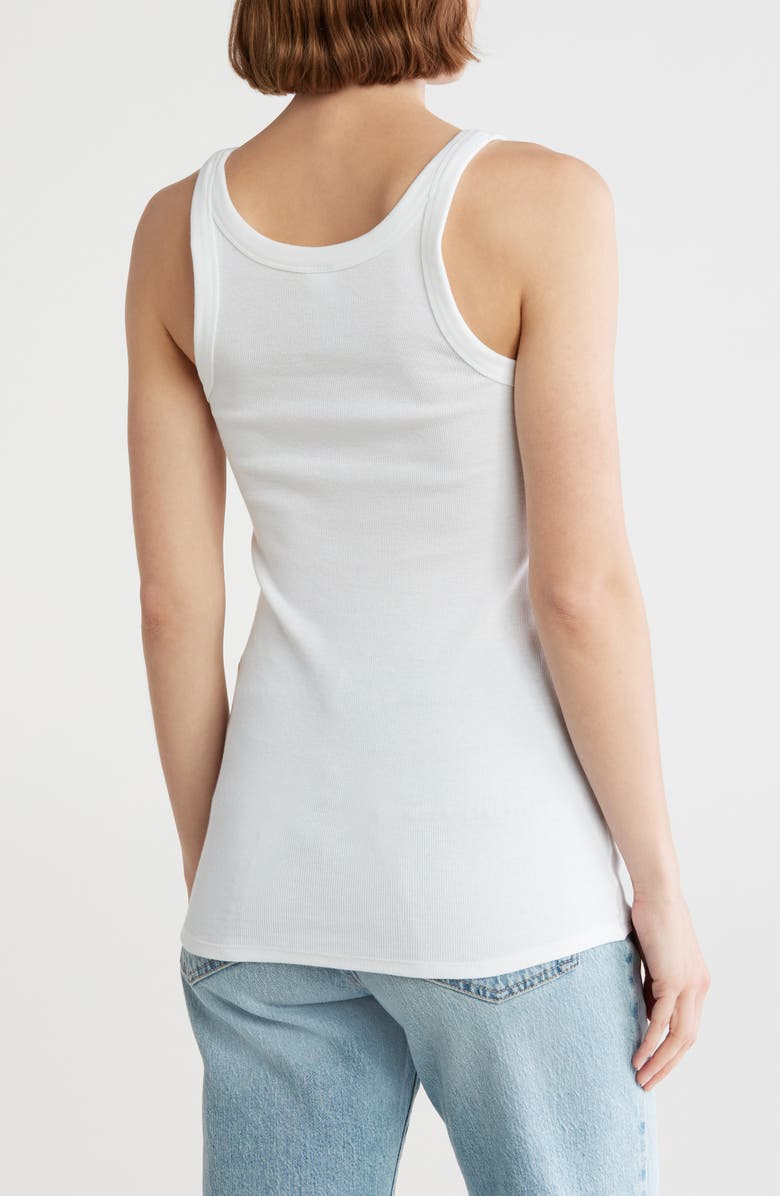 Melrose and Market Rib Scoop Neck Tank, Alternate, color, White