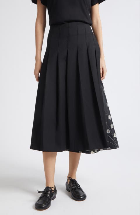 Hybrid Pleated Midi Skirt