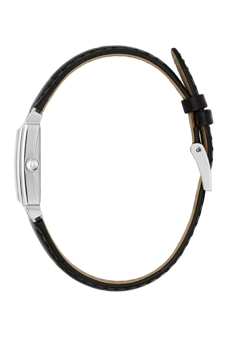 Sutton Mother-of-Pearl Leather Strap Watch, 21mm, Alternate, color, SILVER-TONE