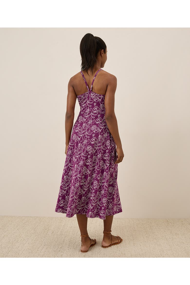 Organic Cotton Fit & Flare Midi Dress, Alternate, color, Looking Glass Floral Sangria