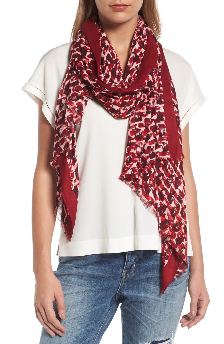 Kate Spade New York inked texture oblong twill scarf, Main, color, 