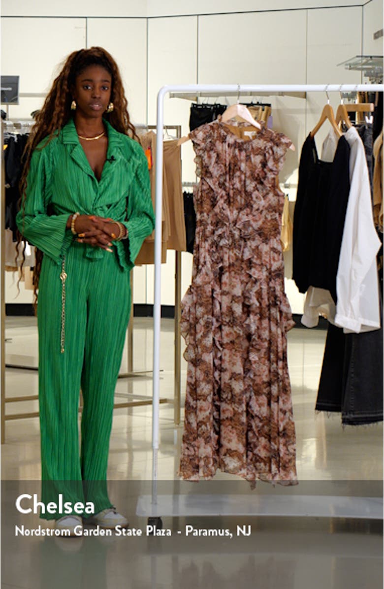 Brooke Floral Ruffle Midi Dress, sales video thumbnail