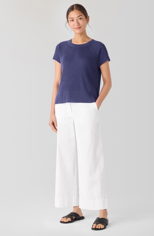 Eileen Fisher Rib Organic Linen & Organic Cotton Sweater In Bluette