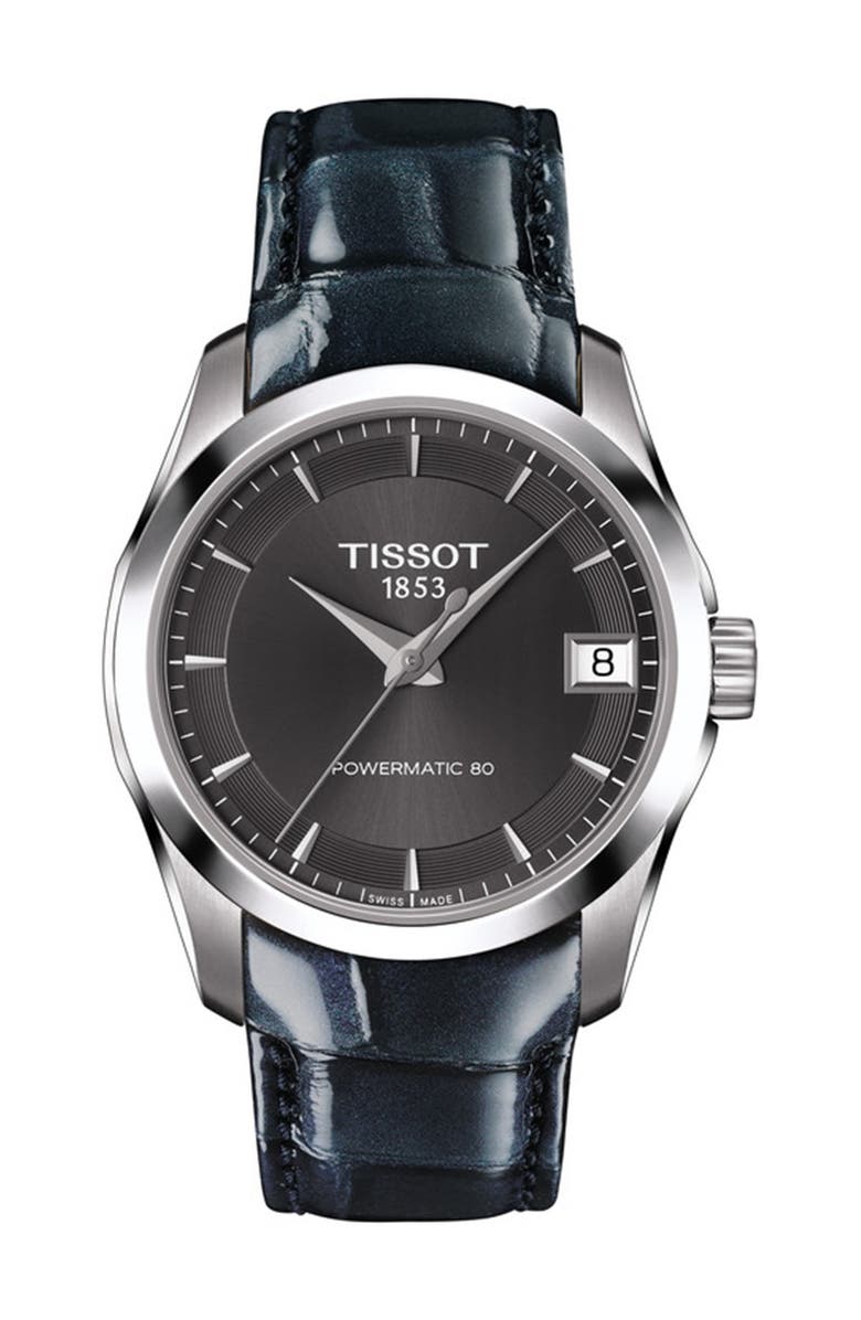 Tissot Women's Couturier Croc Embossed Leather Strap Watch, 32mm, Main, color, 