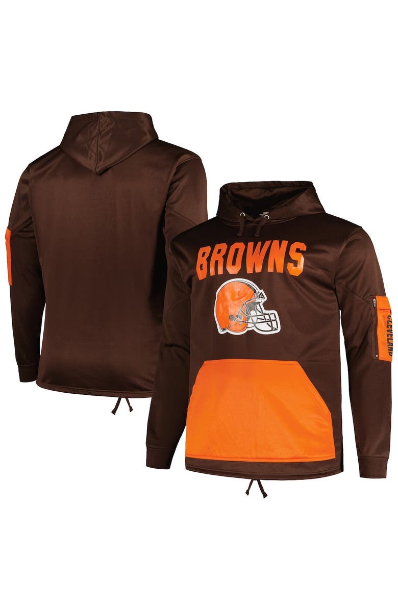 FANATICS Men's Fanatics Branded  Brown Cleveland Browns Big & Tall Pullover Hoodie, Main, color, Brown