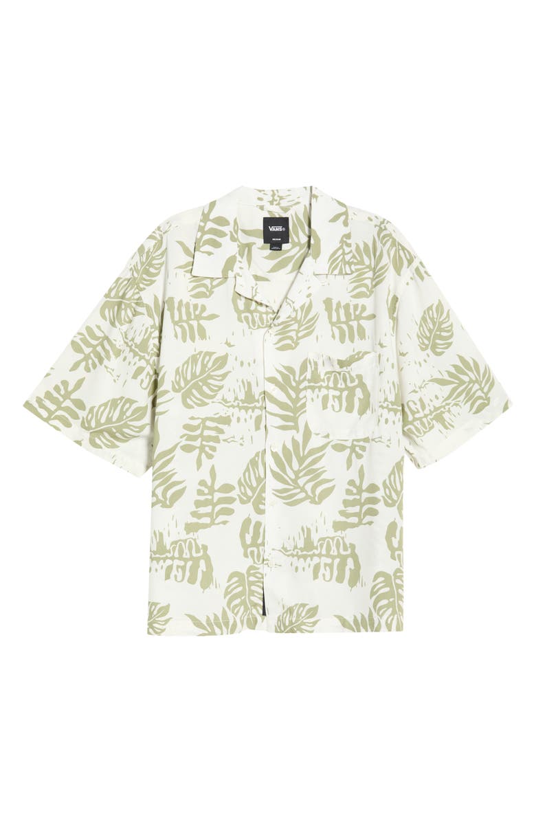 Vans Van Doren Print Camp Shirt, Main, color, Soft Sage